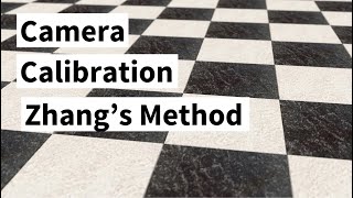 Camera Calibration using Zhang's Method (Cyrill Stachniss)