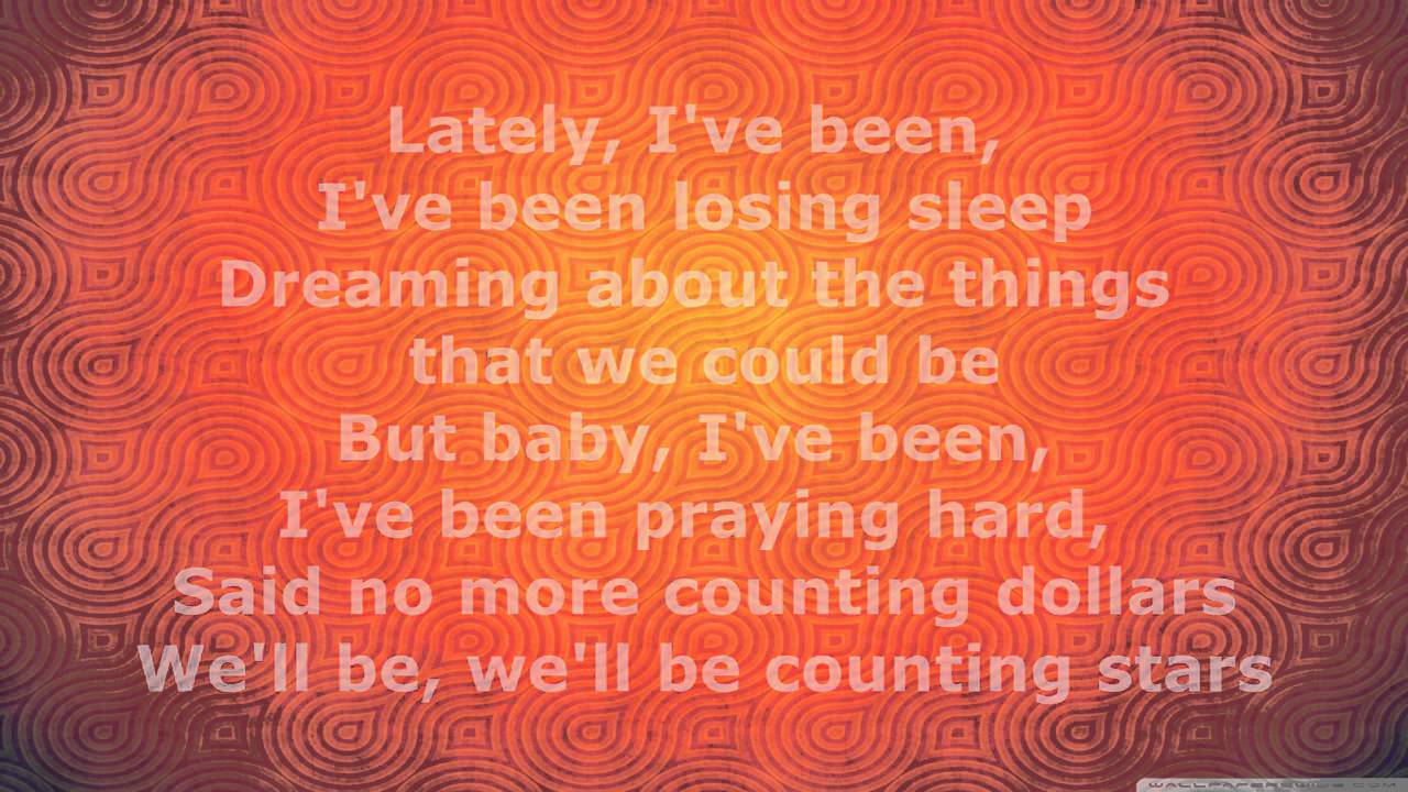 onerepublic - counting stars lyrics - YouTube