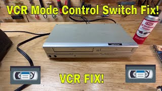 sylvania sv2000 vcr dirty mode control switch fix! how to fix vcr that is eating tapes! vcr repair!