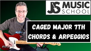 CAGED Major 7 chords and arpeggios