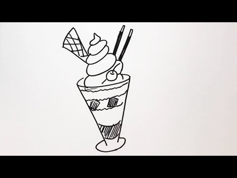 簡単 パフェの描き方 イラスト お絵描き Easy How To Draw Parfait Illustration Drawing Youtube