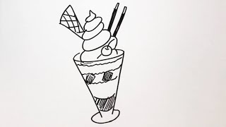 簡単 パフェの描き方 イラスト お絵描き Easy How To Draw Parfait Illustration Drawing Youtube