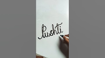 Pushti 🥰 beautiful name comment your name cursive writing #shortvideo #youtubeshorts #handwriting