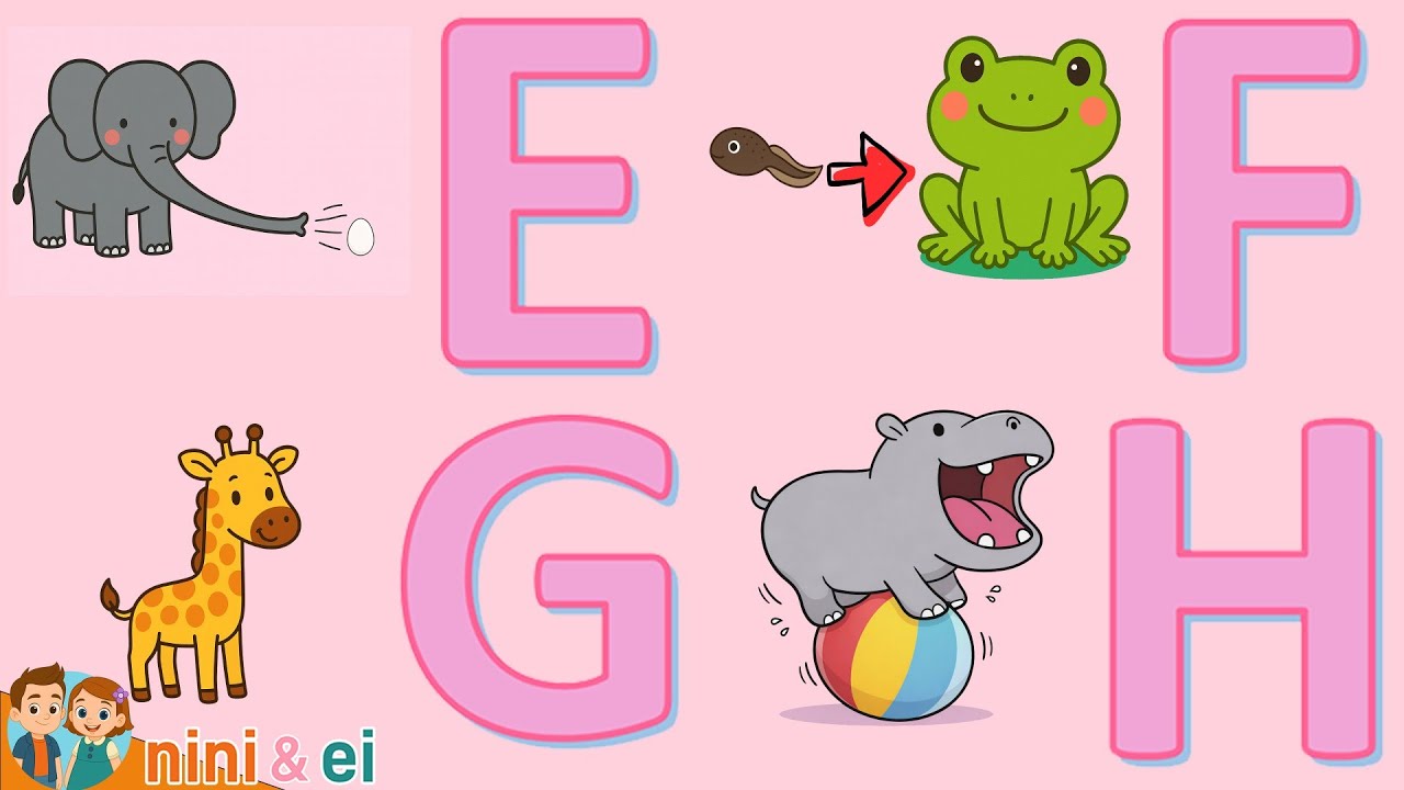 Alphabet Song E to H | Nini and ei | English Song | Child