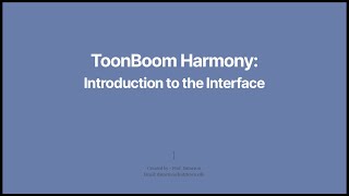 Introduction to ToonBoom Harmony.