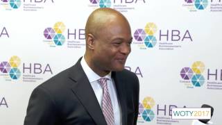 Michael-Bryant Hicks of Mallinckrodt Pharmaceuticals on the 2017 HBA Woman of the Year red carpet