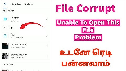 How To Recover Corrupted Files On Mobile In Tamil