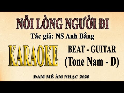 Karaoke NỖI LÒNG NGƯỜI ĐI Tone Nam Guitar