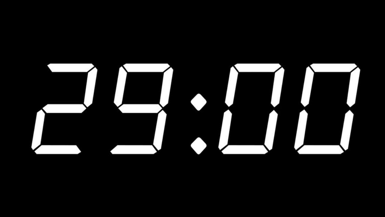 29 MINUTES - TIMER AND ALARM - 1080p - DARK SCREEN - COUNTDOWN - YouTube