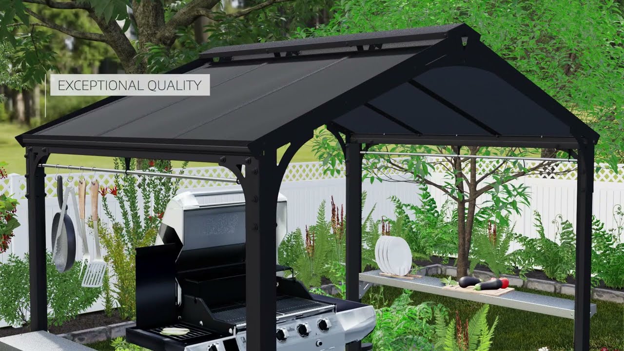 Palram - Canopia, Abri barbecue Austin 284 x 180 cm noir