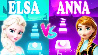 Elsa Let It Go Frozen Vs Anna Love Is An Open Door - Tiles Hop EDM Rush!