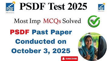 PSDF Past Paper Solved | Real Candidate Experience & Test Preparation Tips 2025#psdftest #jobapply