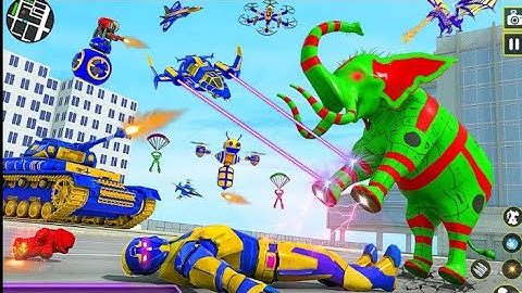Flying Elephant robot Transformation Game - crocodile Robot game । Android gameplay FHD