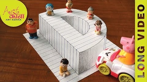 How To Draw 3d Raising letter D - 3D Illusion - Very Easy 3D Trick Art paper - LONG VERSION --