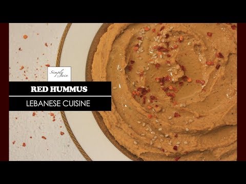 Red Hummus Recipe | How To Make Roasted Red Pepper Hummus | Simply Jain
