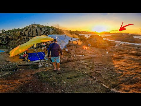 2 DIAS de sobrevivência (LARGADOS NUMA ILHA AFASTADA DO CONTINENTE) 🔥 Pescaria e Acampamento