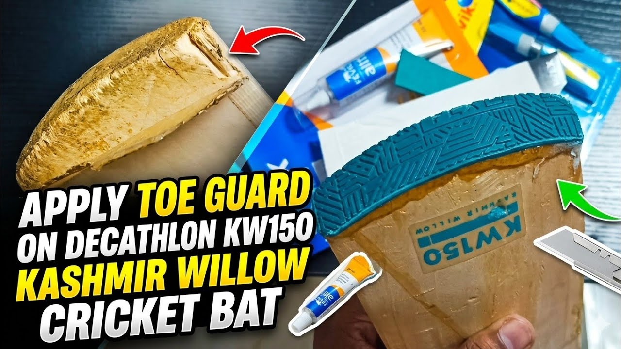 How to Apply Toe Guard on Decathlon KW150 Kashmir Willow Cricket Bat ...