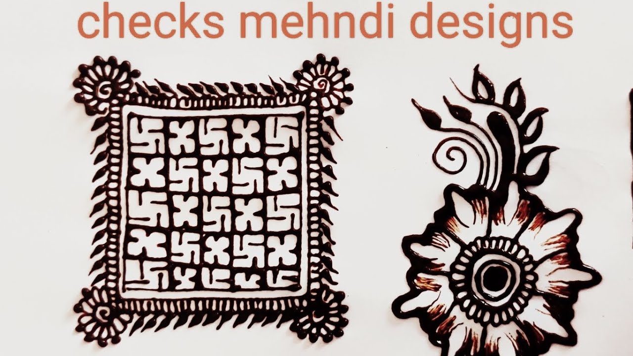 easy checks mehndi designs | how to draw easy checks mehndi design ...