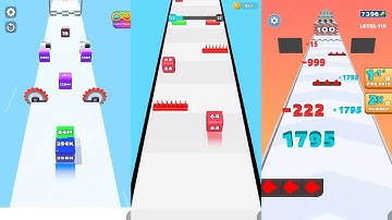 Jelly Run 2048 vs 2048 Cube Run vs Number Dash 3 in one Gameplay Run & Merge