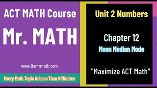 ACT Math Course Chapter12 "Maximize ACT Math"