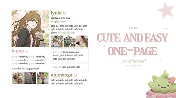 cute and easy one-page carrd tutorial!　⁺　© to the owner