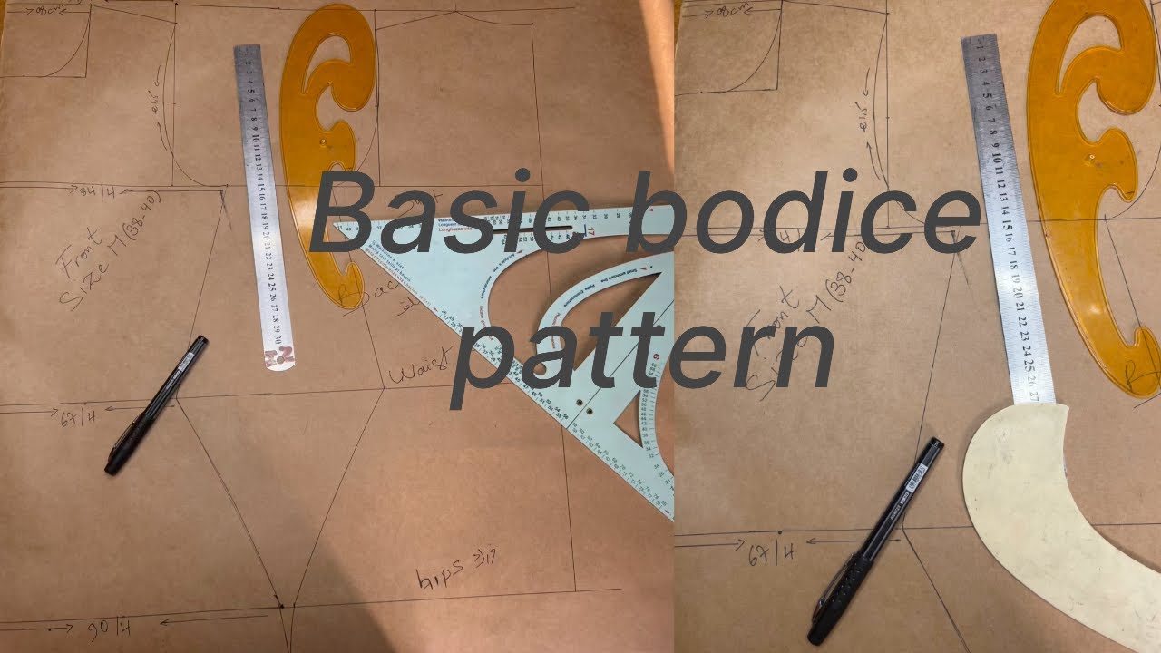 How to draft basic bodice pattern /كيفية رسم باترون كورساج أساسي ...