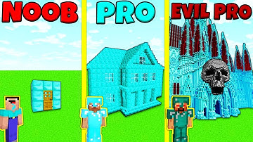 Minecraft Battle: NOOB vs PRO vs EVIL PRO: DIAMOND HOUSE BUILD CHALLENGE / Animation