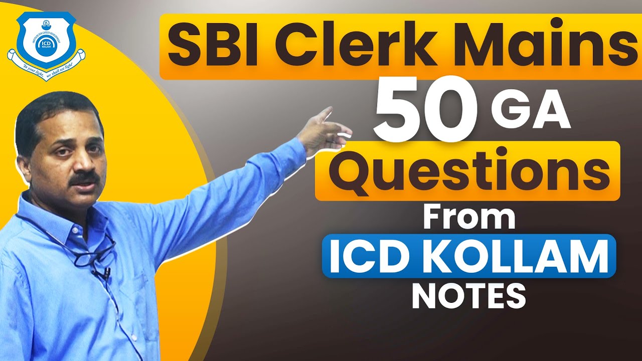 SBI Clerk Mains Exam (31-10-2020) Paper Analysis | General Awareness by ICD Kollam