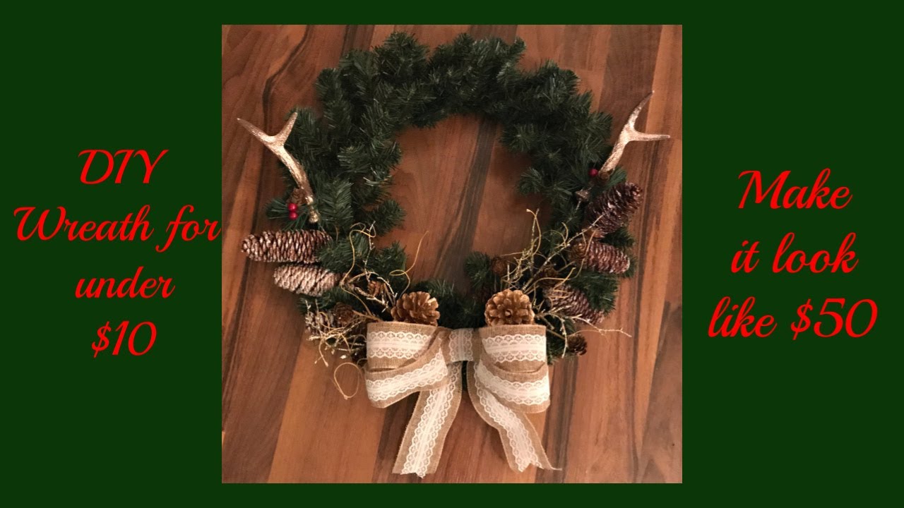 Expensive looking DIY Christmas wreath for under $10