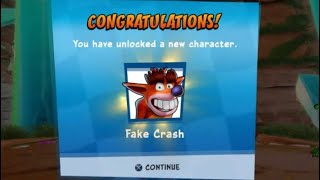 CTR Nitro Fueled : How to unlock Fake Crash !!