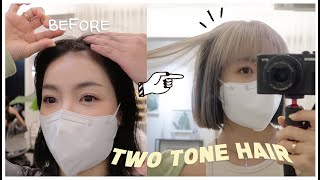 HAIR DYE VLOG ✨ TWO TONE HAIR - HONGDAE SALON 🇰🇷  | Erna Limdaugh