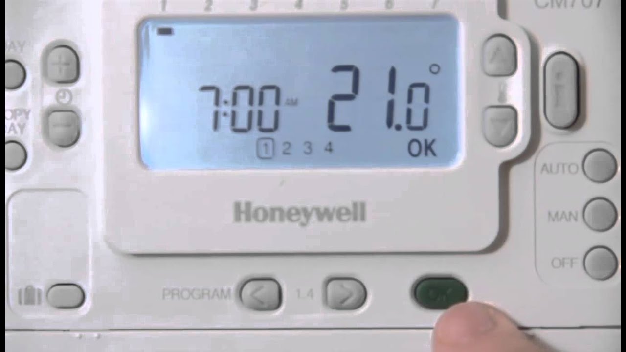 Video: Honeywell thermostat's program setting - YouTube