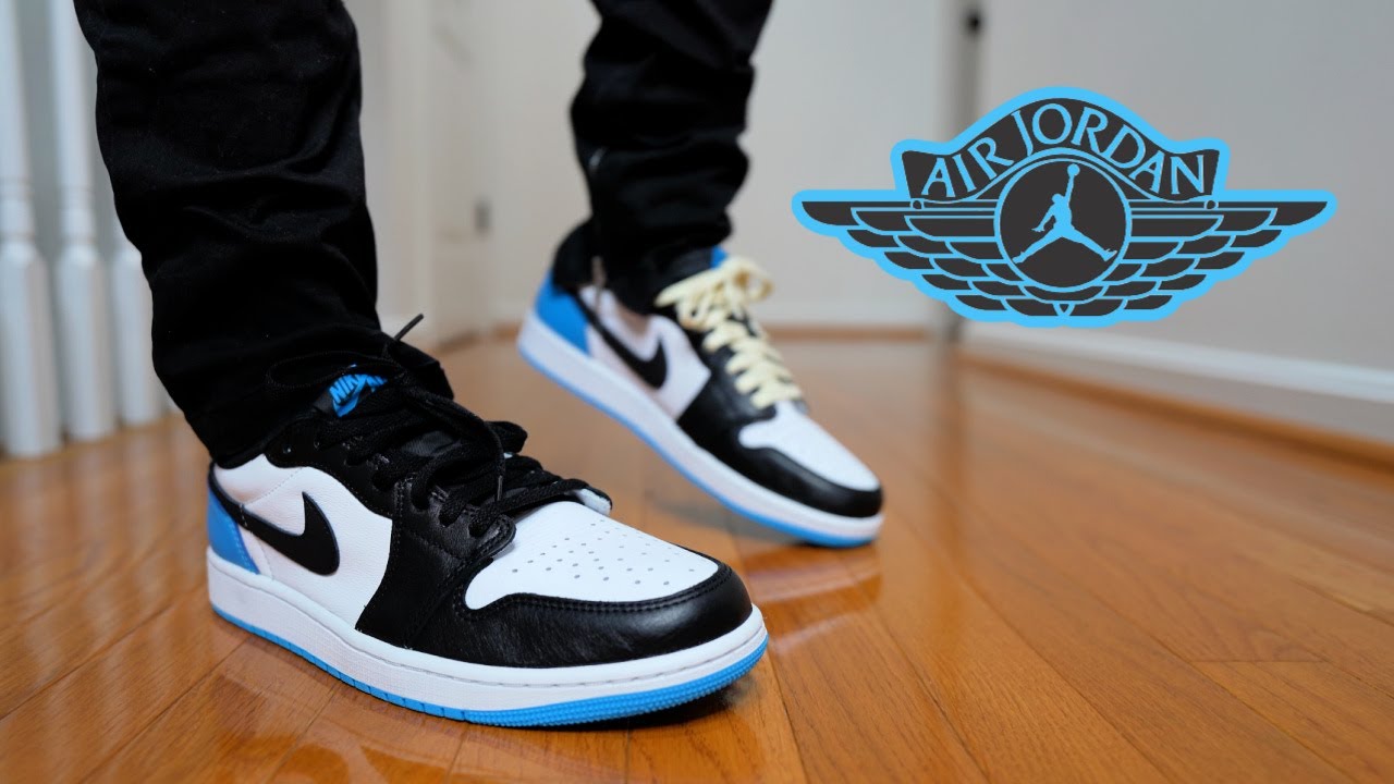 air jordan 1 low unc on feet