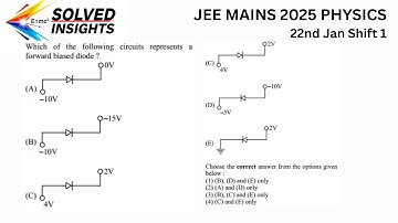 JEE Mains 2025 Physics | 22nd Jan Shift 1 | Forward Biased Diode Concept | Circuit Based MCQ Solved