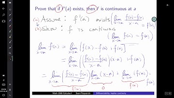 Differentiable implies continuous