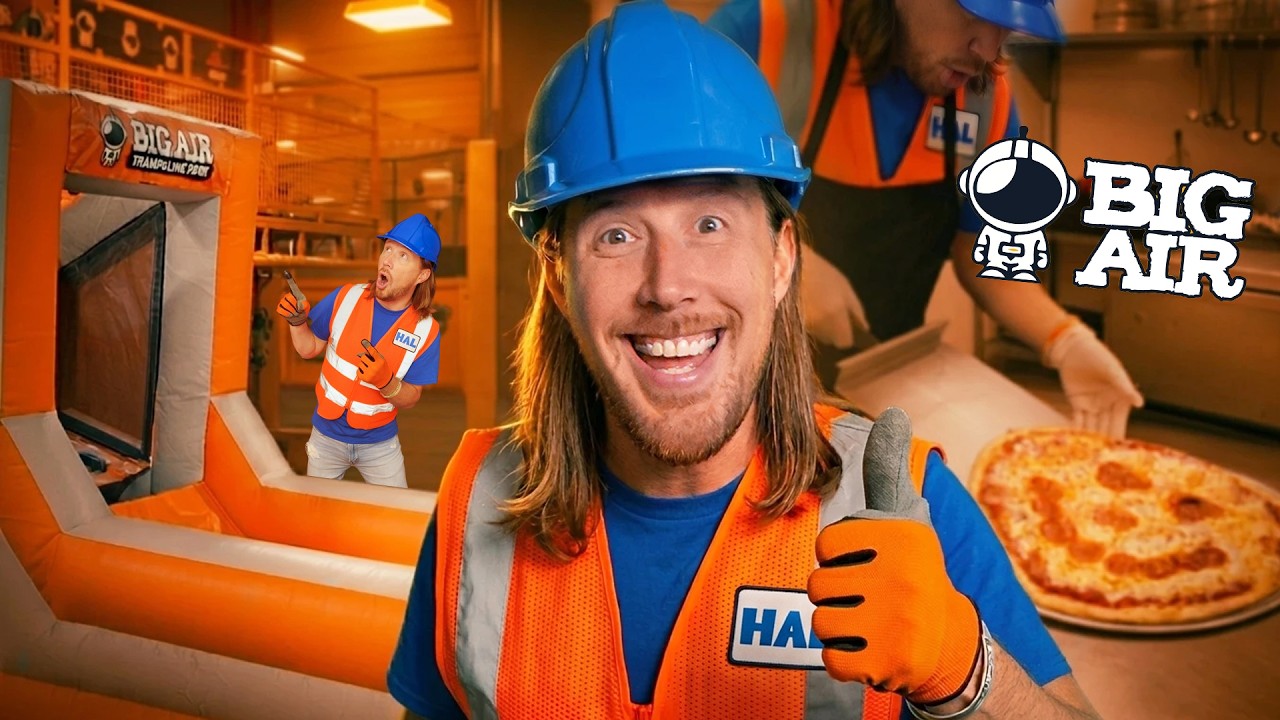 Handyman Hal Explores Big Air! 🐂 Mechanical Bull, Inflatables & Fun!