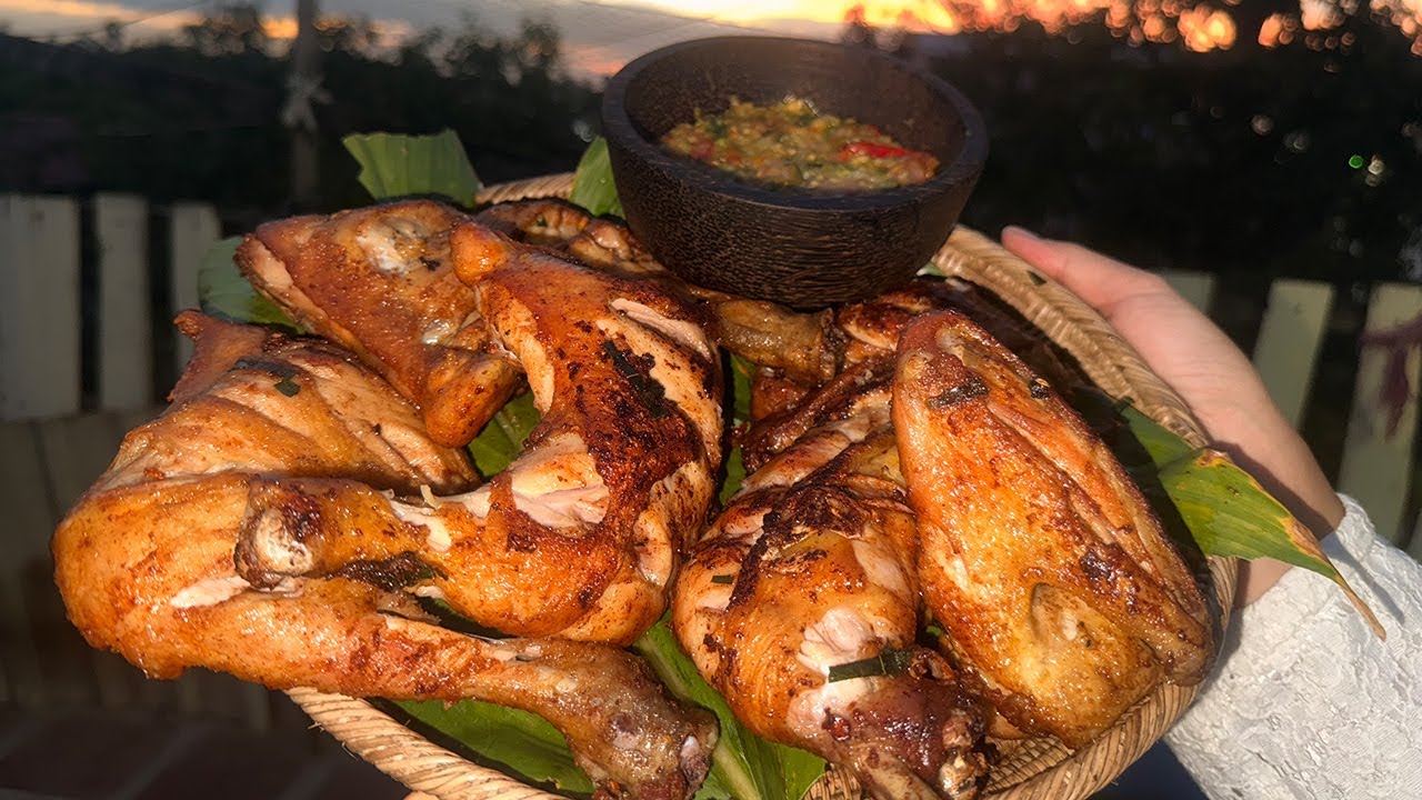 Golden Crispy Fried Chicken with Mild Green Chili Sauce | Malay Home Cooking