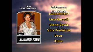 Lissa Vanessa Joseph ~ Long Obituary