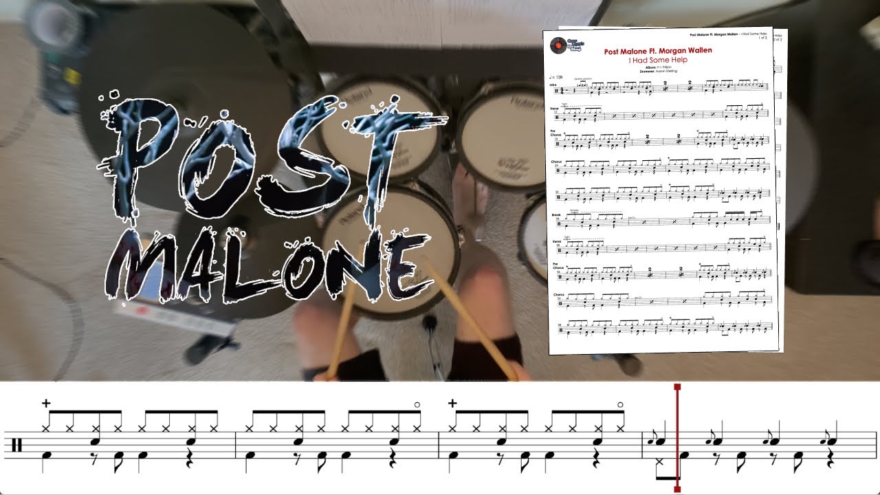Post Malone ft. Morgan Wallen - I Had Some Help - Transcription Available - Drum Cover Chef Cook Post Malone ft. Morgan Wallen - I Had Some Help - Transcription Available - Drum Cover Chef Cook