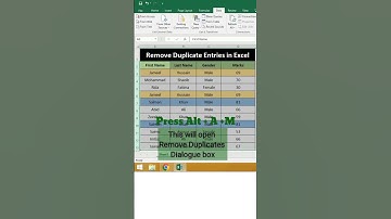 Remove Duplicate Entries | Excel #shorts