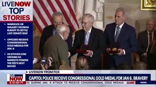 Snubbed: McConnell & McCarthy denied handshakes by Capitol police officers honored for Jan 6