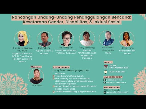 Rancangan Undang-undang Penanggulangan Bencana: Kesetaraan Gender, Disabilitas, dan Inklusi Sosial