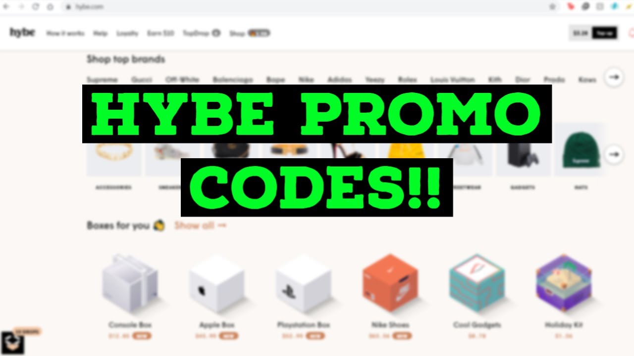 Hybe Promo Code for 10 Boxes YouTube