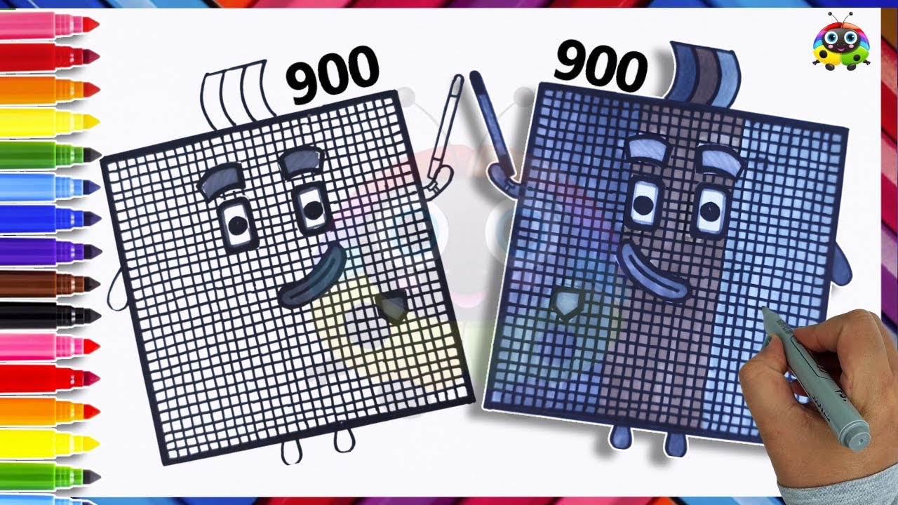 Как нарисовать блок 900 | Учебник рисования и раскрашивания для детей | Простые рисунки