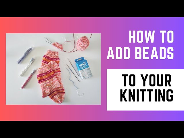 How to add beads to your knitting with a crochet hook - Dots Dabbles Designs