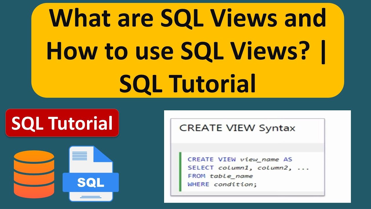 What are SQL Views and how to use SQL Views? | SQL Tutorial For ...