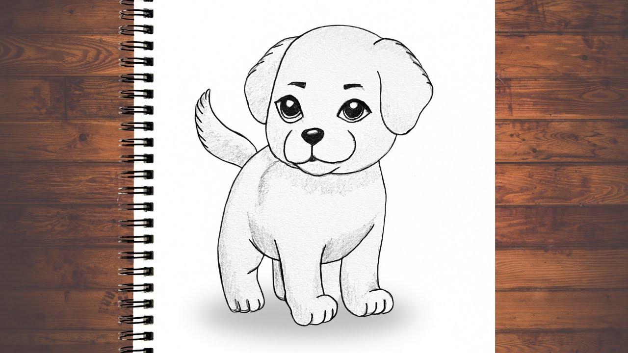 How to draw easy pencil drawing dog Step by step drawing guide for