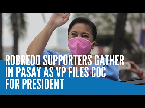 Robredo supporters gather in Pasay as VP files COC for president