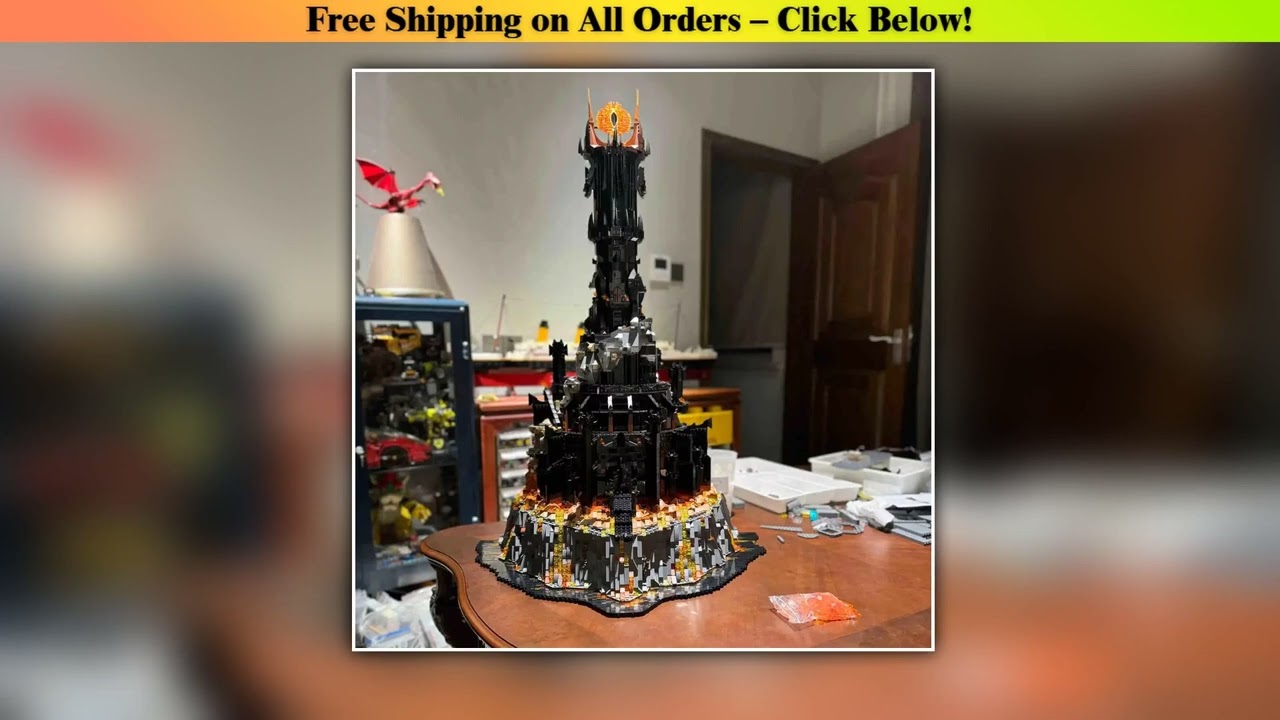 in stock 2025 new 5471Pcs Creative 10333 Black Tower Dark Model Building Blocks Kit Bricks Toy for