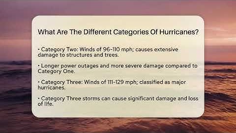 What Are The Different Categories Of Hurricanes? - Weather Watchdog